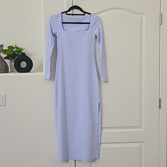 Aerie OFFLINE NWT Real Me XTRA Night Out Maxi Dress Light blue Small Square Neck - Picture 5 of 7
